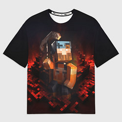 Футболка оверсайз женская Minecraft персонаж в огне, цвет: 3D-принт