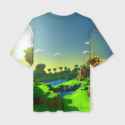 Женская футболка оверсайз Minecraft персонаж зеленый мир / 3D-принт – фото 2