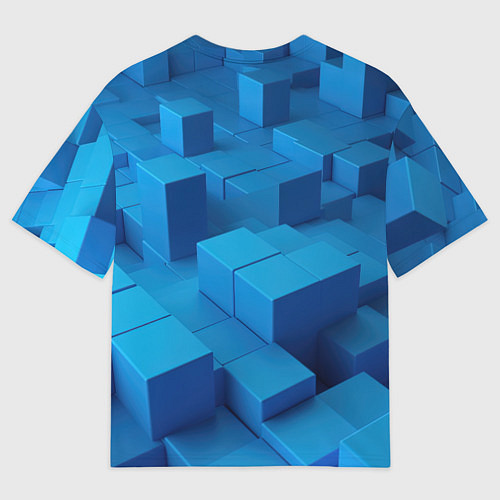 Женская футболка оверсайз Minecraft персонаж синий фон / 3D-принт – фото 2