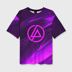 Футболка оверсайз женская Linkin park neon stripes logo, цвет: 3D-принт