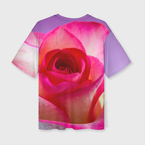 Женская футболка оверсайз Розовая роза - woman / 3D-принт – фото 2