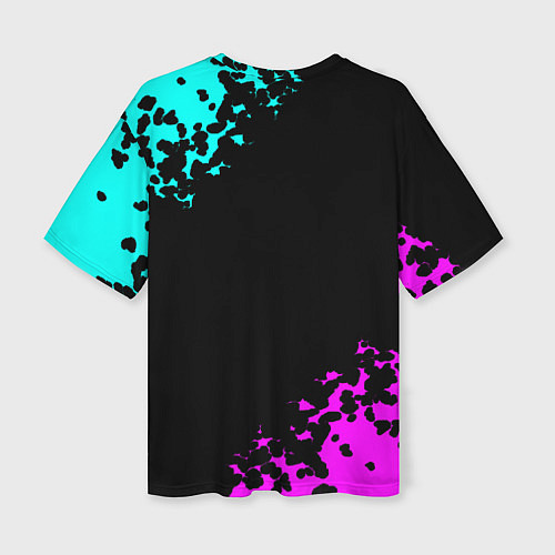 Женская футболка оверсайз Фортнайт neon / 3D-принт – фото 2