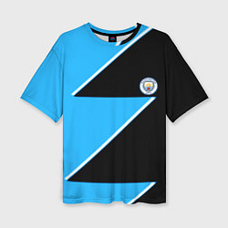 Женская футболка оверсайз Manchester City geometry sport
