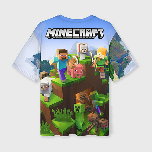 Женская футболка оверсайз Minecraft pixel world / 3D-принт – фото 2