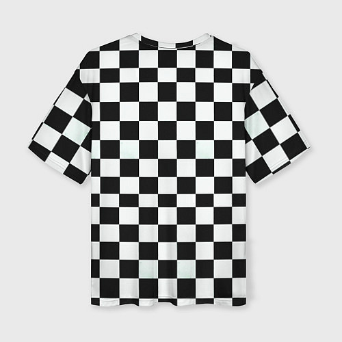 Женская футболка оверсайз Шахматный паттерн доска / 3D-принт – фото 2