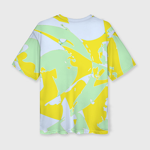 Женская футболка оверсайз Салатово-жёлтые пятна / 3D-принт – фото 2