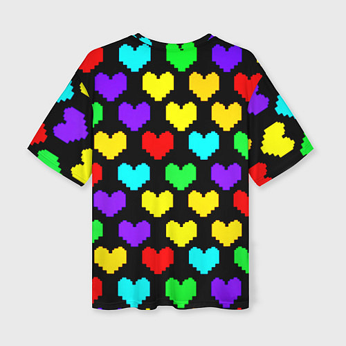 Женская футболка оверсайз Undertale heart pattern / 3D-принт – фото 2