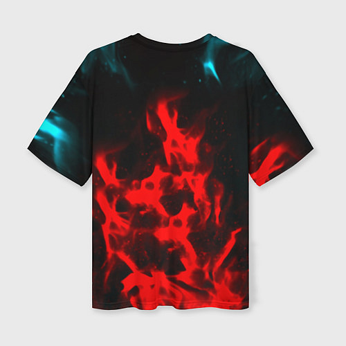 Женская футболка оверсайз Rainbow six огненный стиль / 3D-принт – фото 2