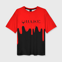 Женская футболка оверсайз Quake краски текстура шутер