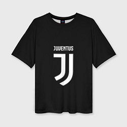 Женская футболка оверсайз Juventus sport fc белое лого