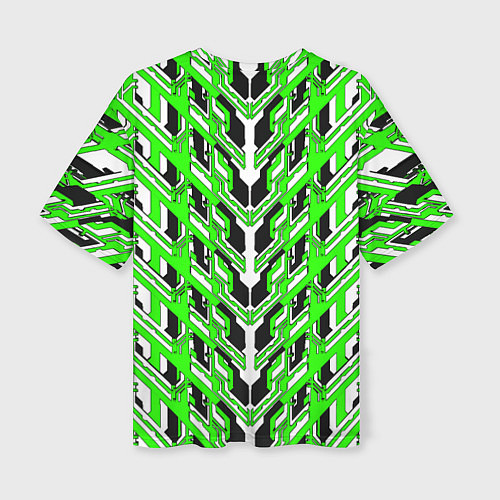 Женская футболка оверсайз Зелёная техно броня / 3D-принт – фото 2