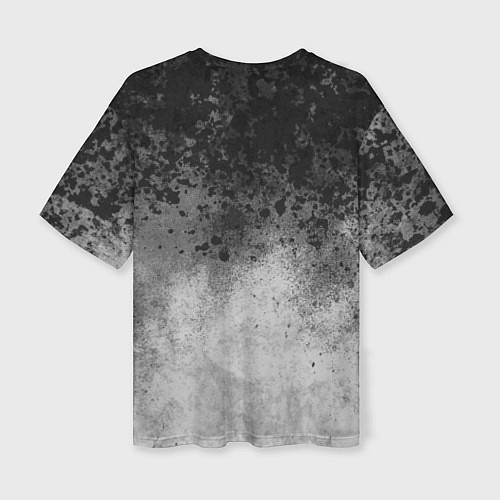 Женская футболка оверсайз Абстракция - серые чернила / 3D-принт – фото 2