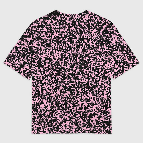 Женская футболка оверсайз Чёрно-розовый пятнистый / 3D-принт – фото 2