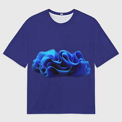 Футболка оверсайз женская Синие воланы графика, цвет: 3D-принт