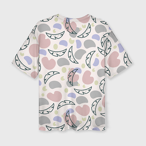Женская футболка оверсайз Пятна и листья / 3D-принт – фото 2