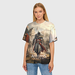 Футболка оверсайз женская Assassins creed старый город, цвет: 3D-принт — фото 2