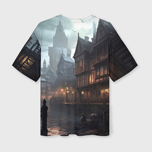 Женская футболка оверсайз Assassins creed старый город / 3D-принт – фото 2