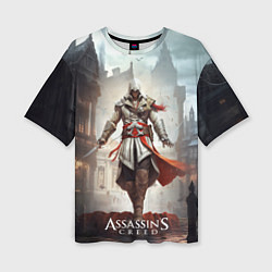 Женская футболка оверсайз Assassins creed старый город