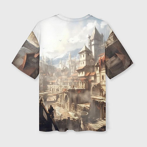 Женская футболка оверсайз Assassins creed старый город / 3D-принт – фото 2