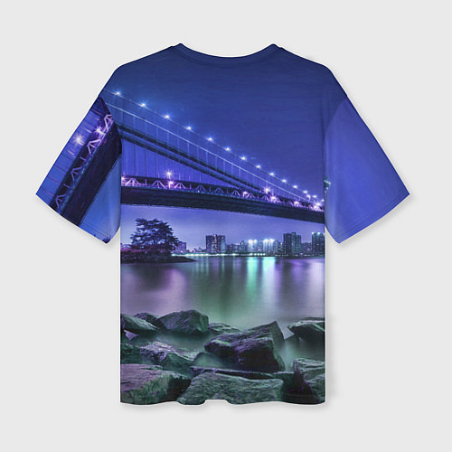 Женская футболка оверсайз Вечерняя Америка - мост / 3D-принт – фото 2