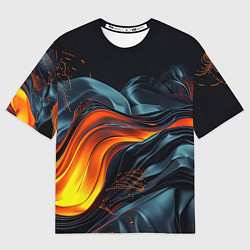 Футболка оверсайз женская Волнистая темная материя, цвет: 3D-принт