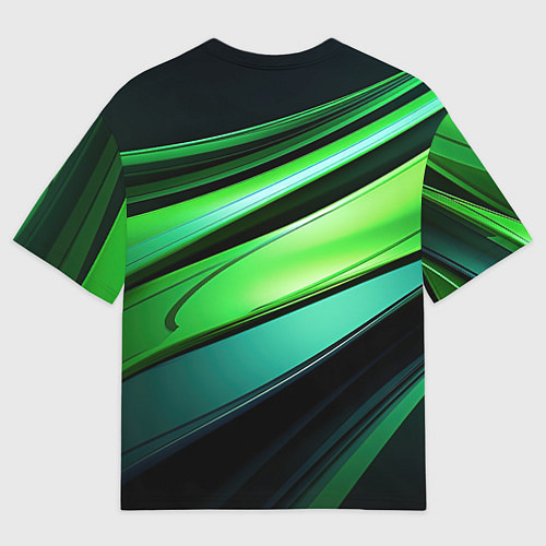 Женская футболка оверсайз Абстрактные геометрические плавные линии минимализ / 3D-принт – фото 2