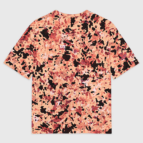 Женская футболка оверсайз Абстракция персиковый пятнистый / 3D-принт – фото 2