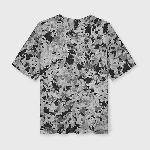 Женская футболка оверсайз Чёрно-серый абстракция пятна / 3D-принт – фото 2