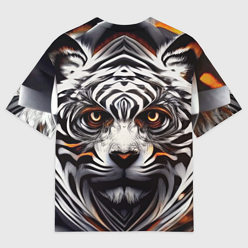 Женская футболка оверсайз Абстракция: тигр / 3D-принт – фото 2