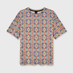 Женская футболка оверсайз Марокканская мозаика цветочный узор