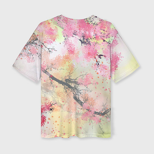 Женская футболка оверсайз Berserk sakura samurai / 3D-принт – фото 2