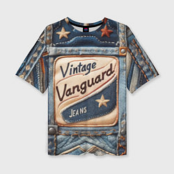Женская футболка оверсайз Vintage vanguard jeans - patchwork