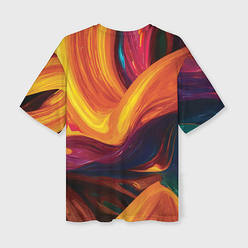 Женская футболка оверсайз Цветная абстракция colorful / 3D-принт – фото 2