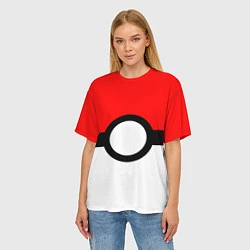 Футболка оверсайз женская Pokeball texture, цвет: 3D-принт — фото 2