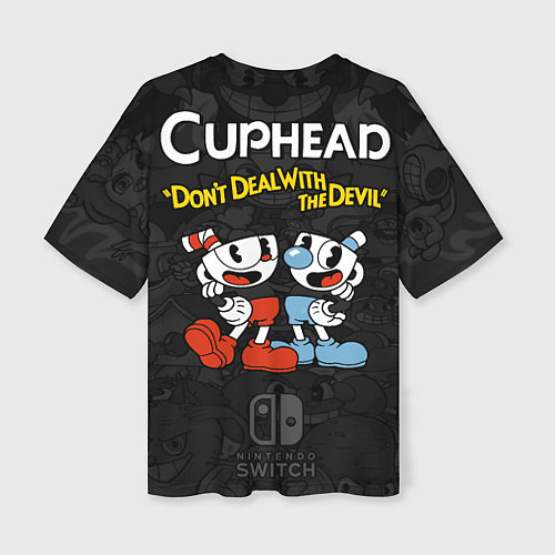 Женская футболка оверсайз Cuphead - devil play game / 3D-принт – фото 2