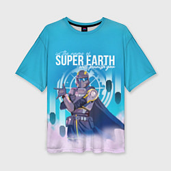 Женская футболка оверсайз Helldivers 2: Super Earth