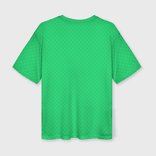 Женская футболка оверсайз Яркий зелёный текстурированный в мелкий квадрат / 3D-принт – фото 2
