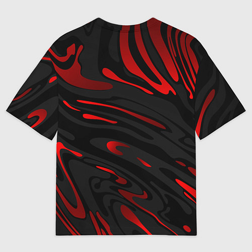 Женская футболка оверсайз Великая отечественная - красные разводы / 3D-принт – фото 2