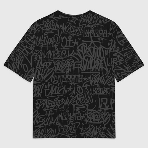 Женская футболка оверсайз Content Warning граффити / 3D-принт – фото 2