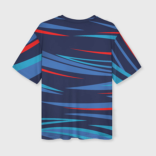 Женская футболка оверсайз Россия - blue stripes / 3D-принт – фото 2