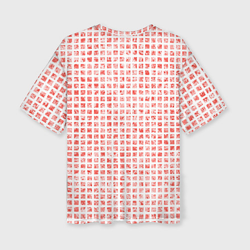 Женская футболка оверсайз Паттерн маленькая красная мозаичная плитка / 3D-принт – фото 2