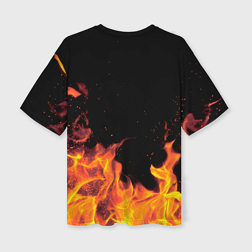 Женская футболка оверсайз Люба - имя в огне / 3D-принт – фото 2