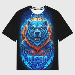 Футболка оверсайз женская Ледяной белый русский медведь, цвет: 3D-принт