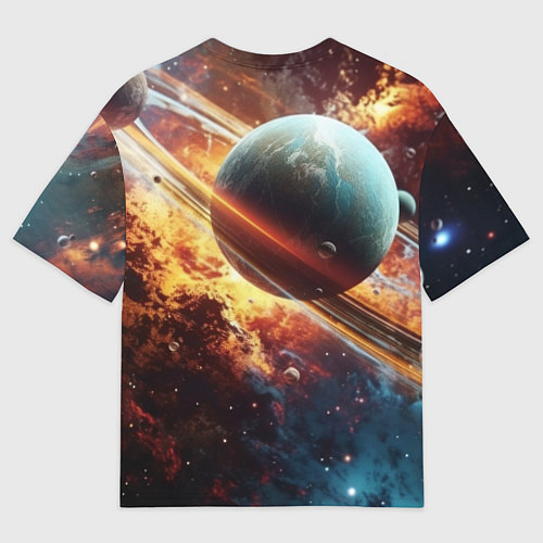 Женская футболка оверсайз Большая планета / 3D-принт – фото 2