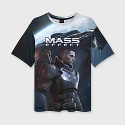 Женская футболка оверсайз Mass Effect game
