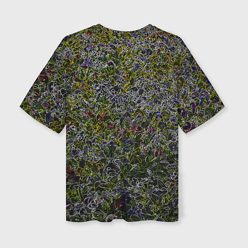 Женская футболка оверсайз Абстрактные разноцветные контуры / 3D-принт – фото 2
