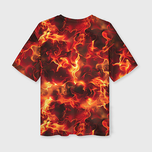 Женская футболка оверсайз Огненный элементаль / 3D-принт – фото 2