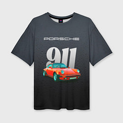 Женская футболка оверсайз Porsche 911 немецкий спортивный автомобиль