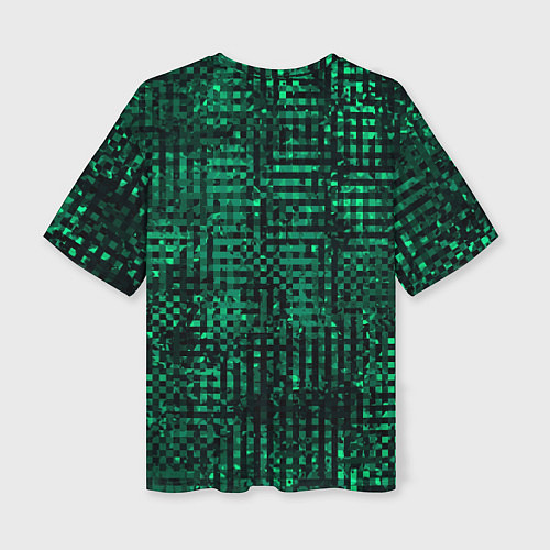 Женская футболка оверсайз Чёрно-зелёный абстрактный / 3D-принт – фото 2