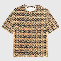 Женская футболка оверсайз Магический узор чёрно-коричневый